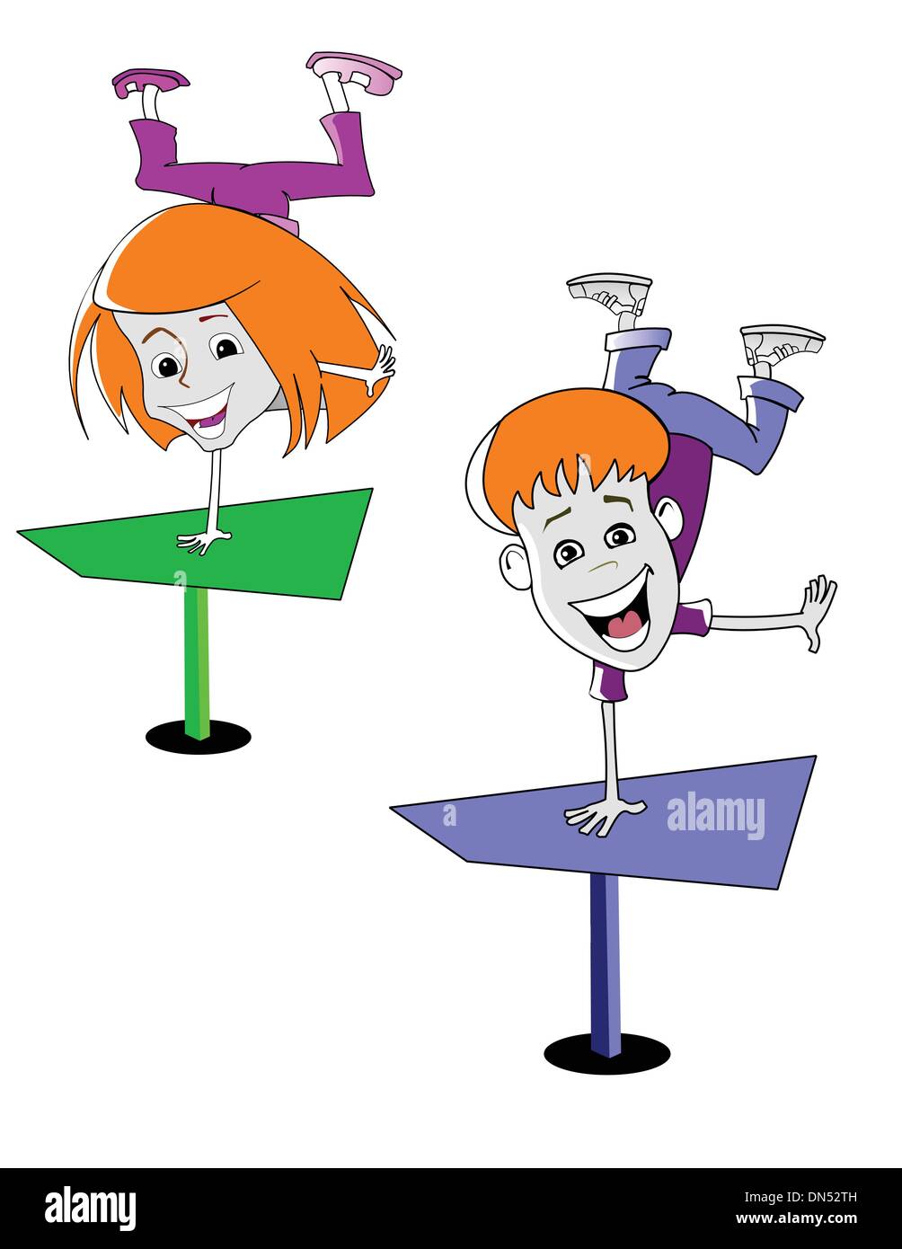 Due bambini cartoon. Illustrazione Vettoriale Illustrazione Vettoriale