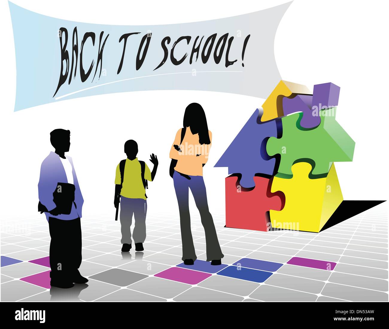 Si torna a scuola. Illustrazione Vettoriale Illustrazione Vettoriale