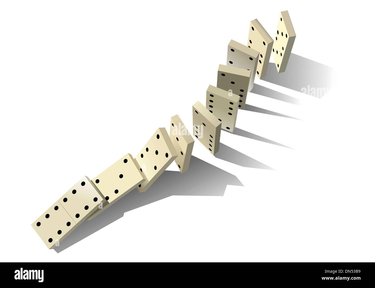 Principio di Domino. Illustrazione Vettoriale Illustrazione Vettoriale