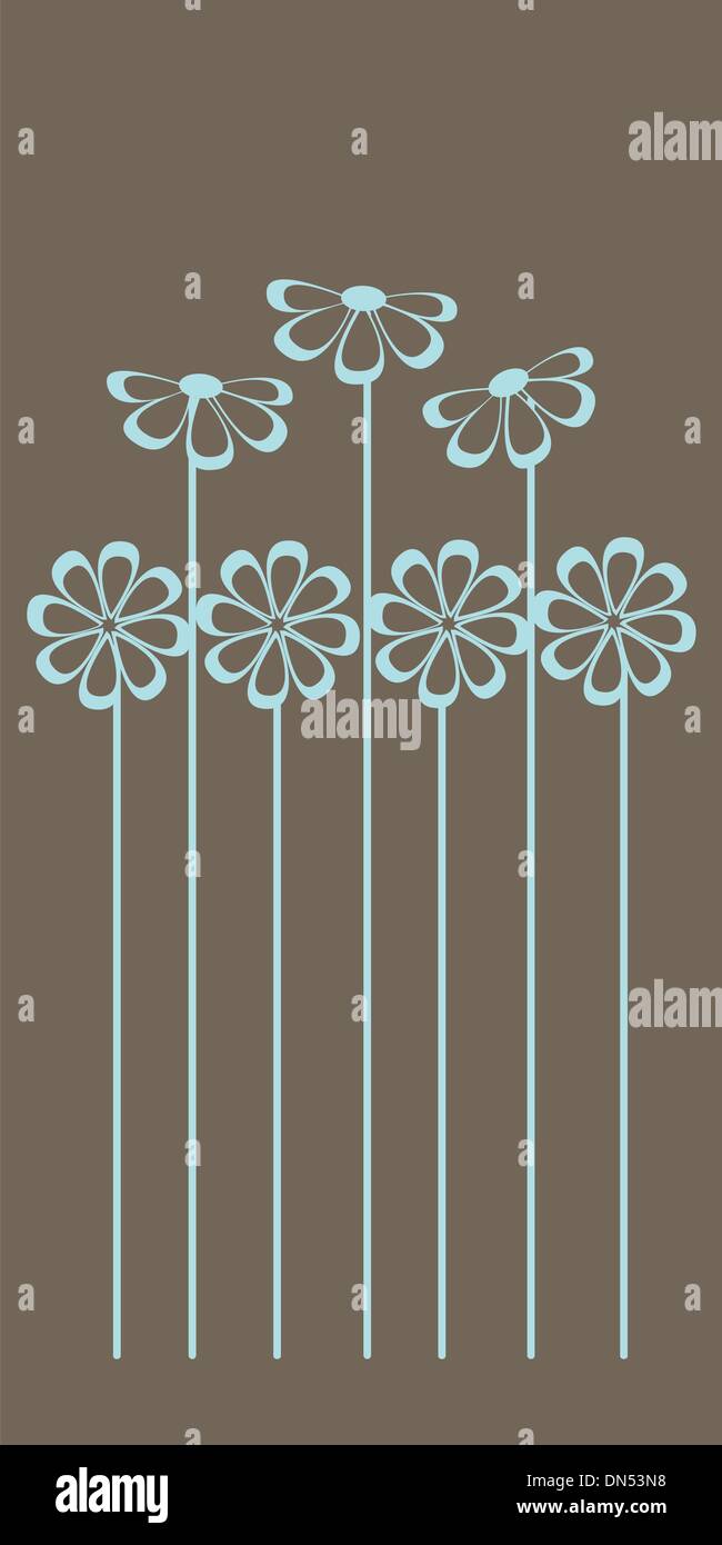 Scheda Vintage con disegnati a mano fiori Illustrazione Vettoriale