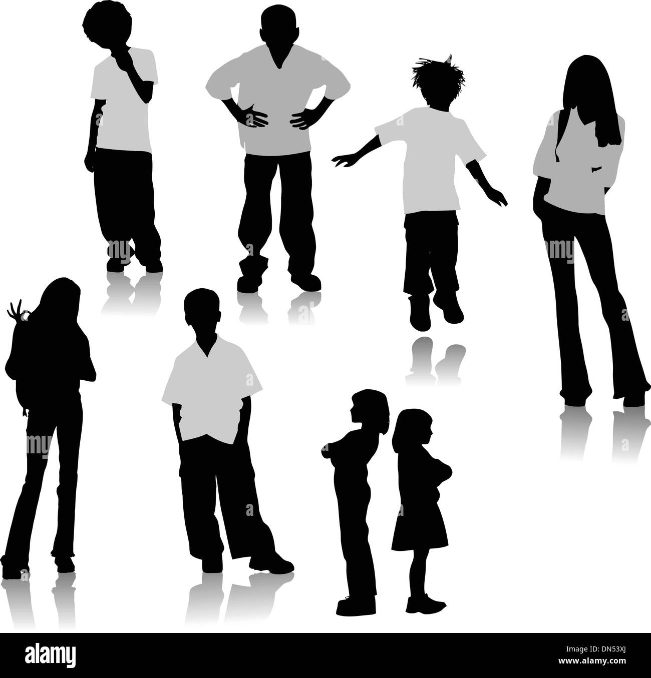 Bambini sagome. Illustrazione Vettoriale Illustrazione Vettoriale