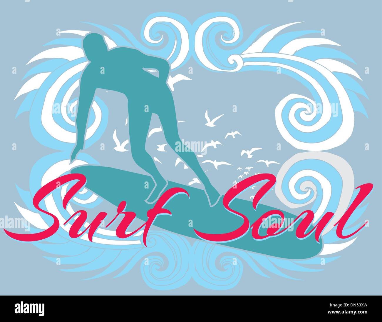 Pacific surfer vector graphic design Illustrazione Vettoriale