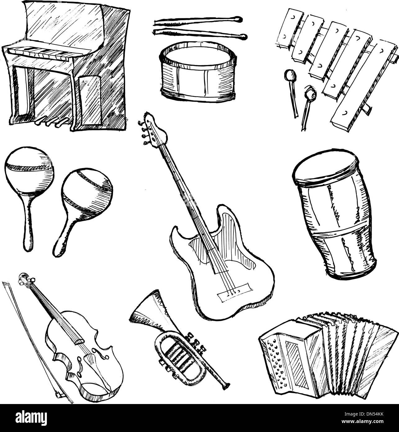 Set di strumenti musicali Illustrazione Vettoriale