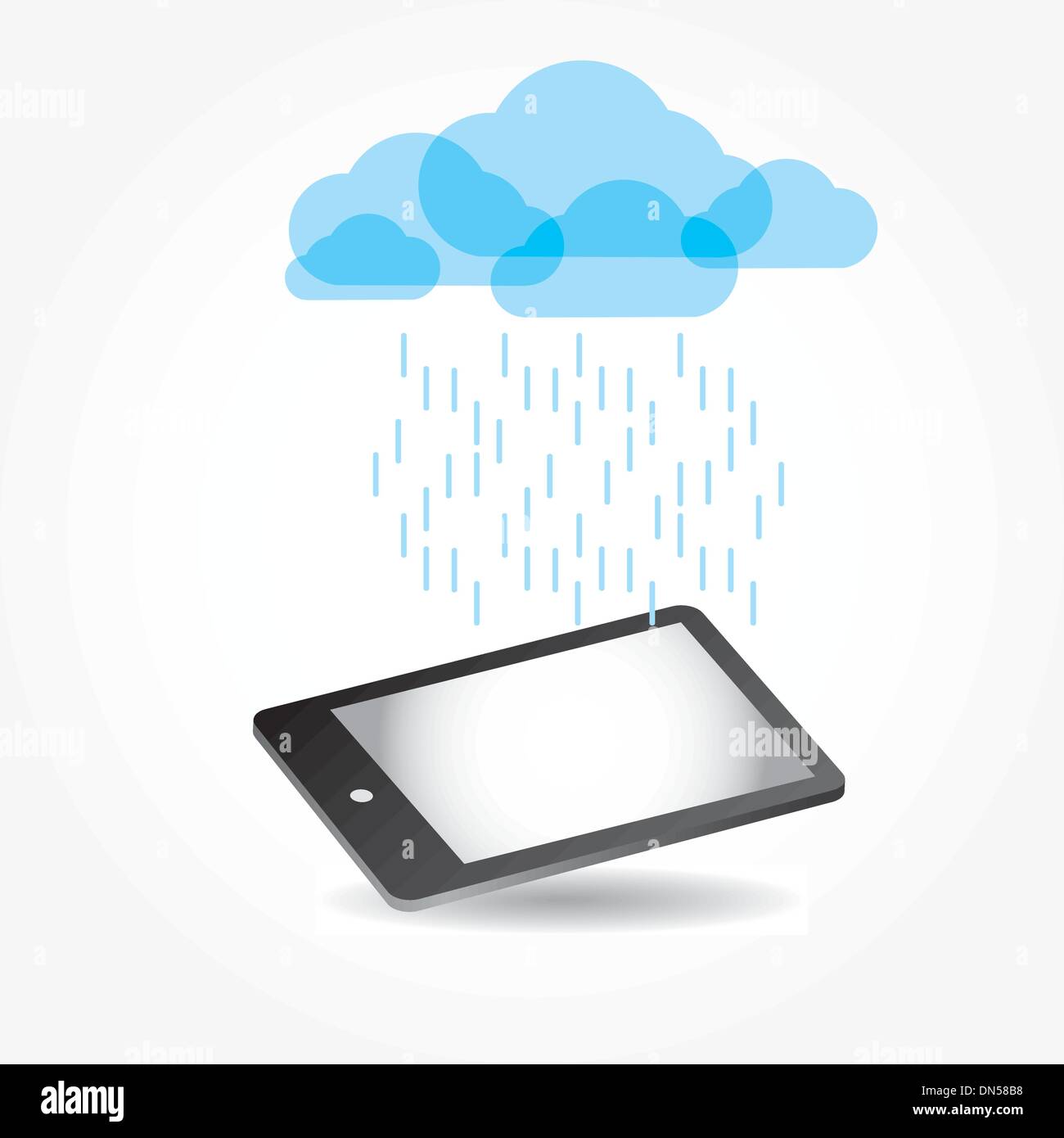 Applicazione cloud icona sul telefono cellulare icone vettoriali Illustrazione Vettoriale