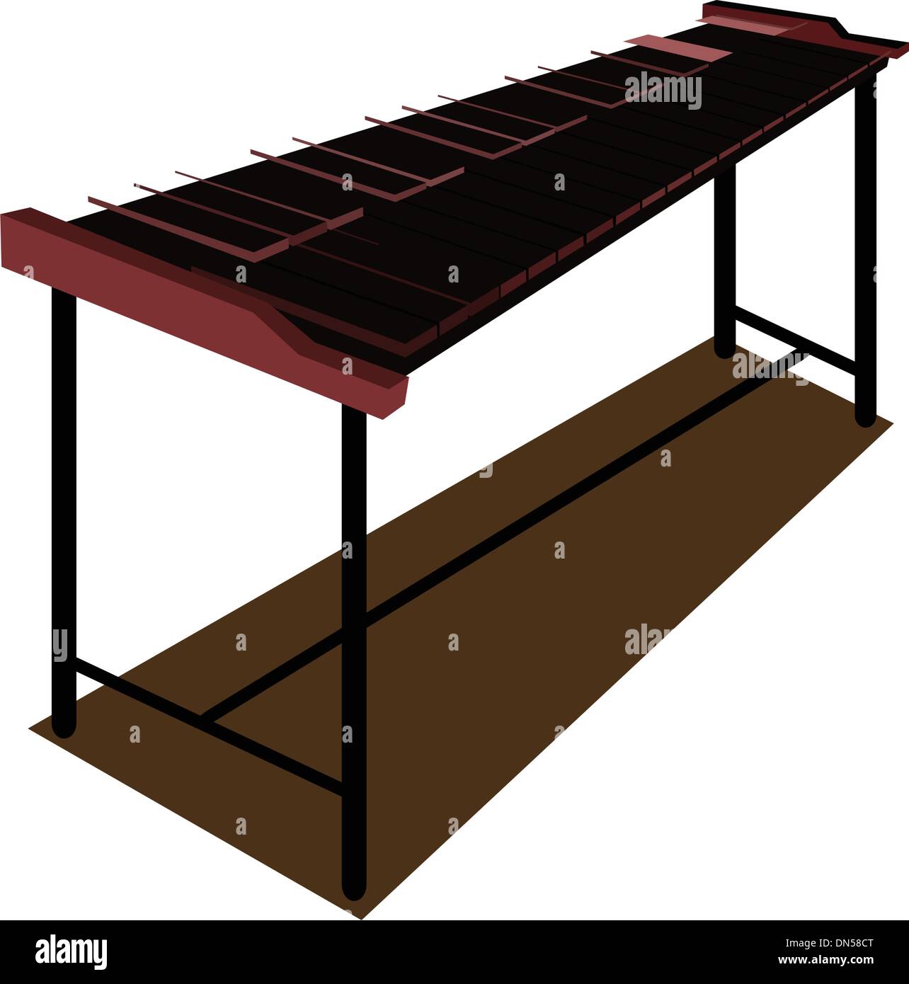 Un retrò Marimba scuro su sfondo marrone Illustrazione Vettoriale