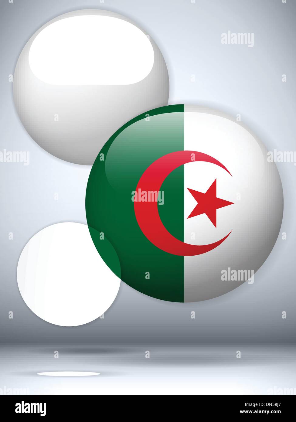 Algeria bandiera pulsante lucida Illustrazione Vettoriale