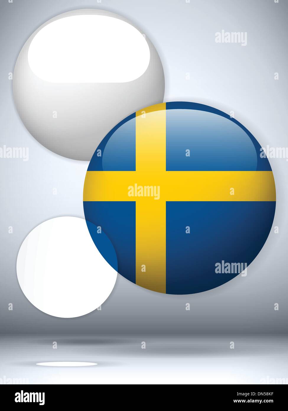 Bandiera della Svezia pulsante lucida Illustrazione Vettoriale