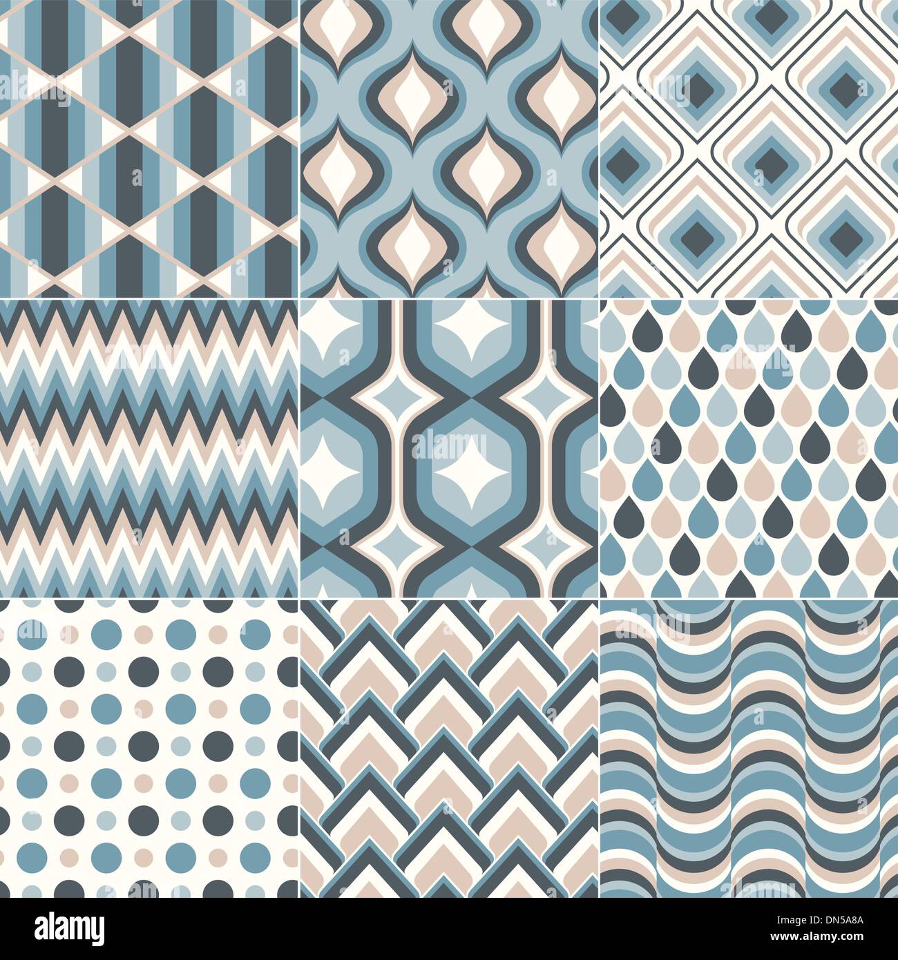 Teal blue color pastello pattern Illustrazione Vettoriale