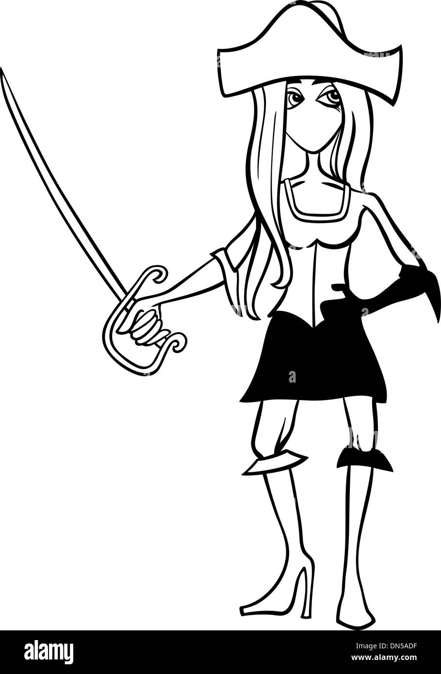disegni pirata - 6 Donna cartoon pirata per libro da colorare Immagine e Vettoriale - Alamy