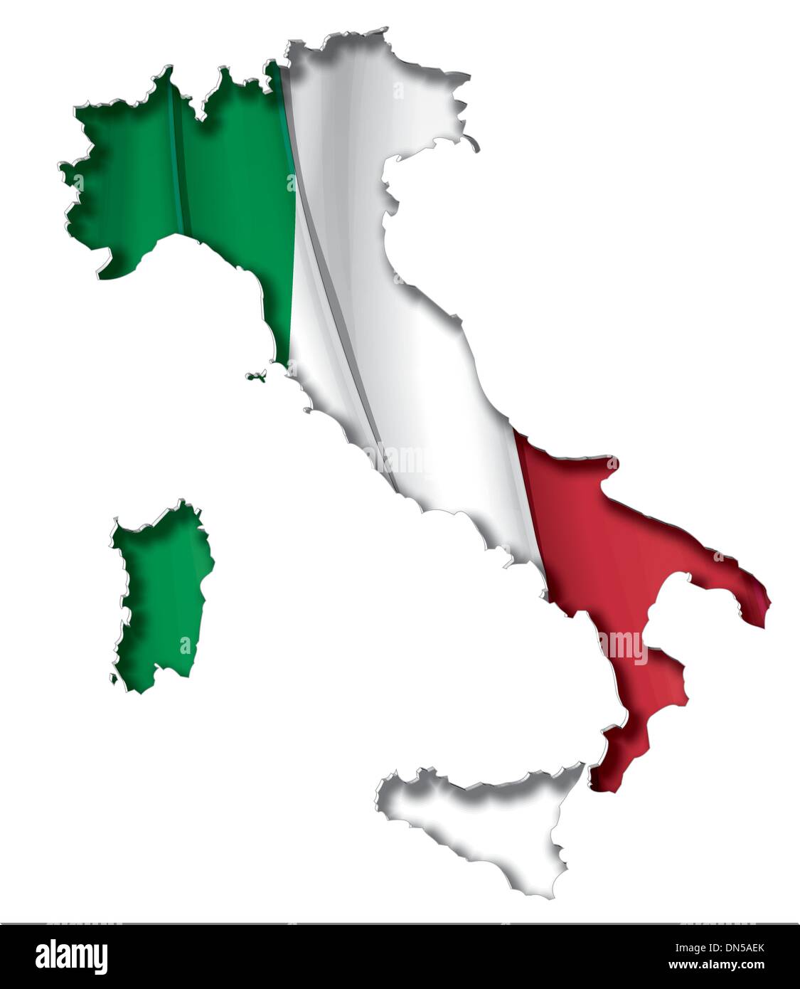Map-Flag italiano Illustrazione Vettoriale