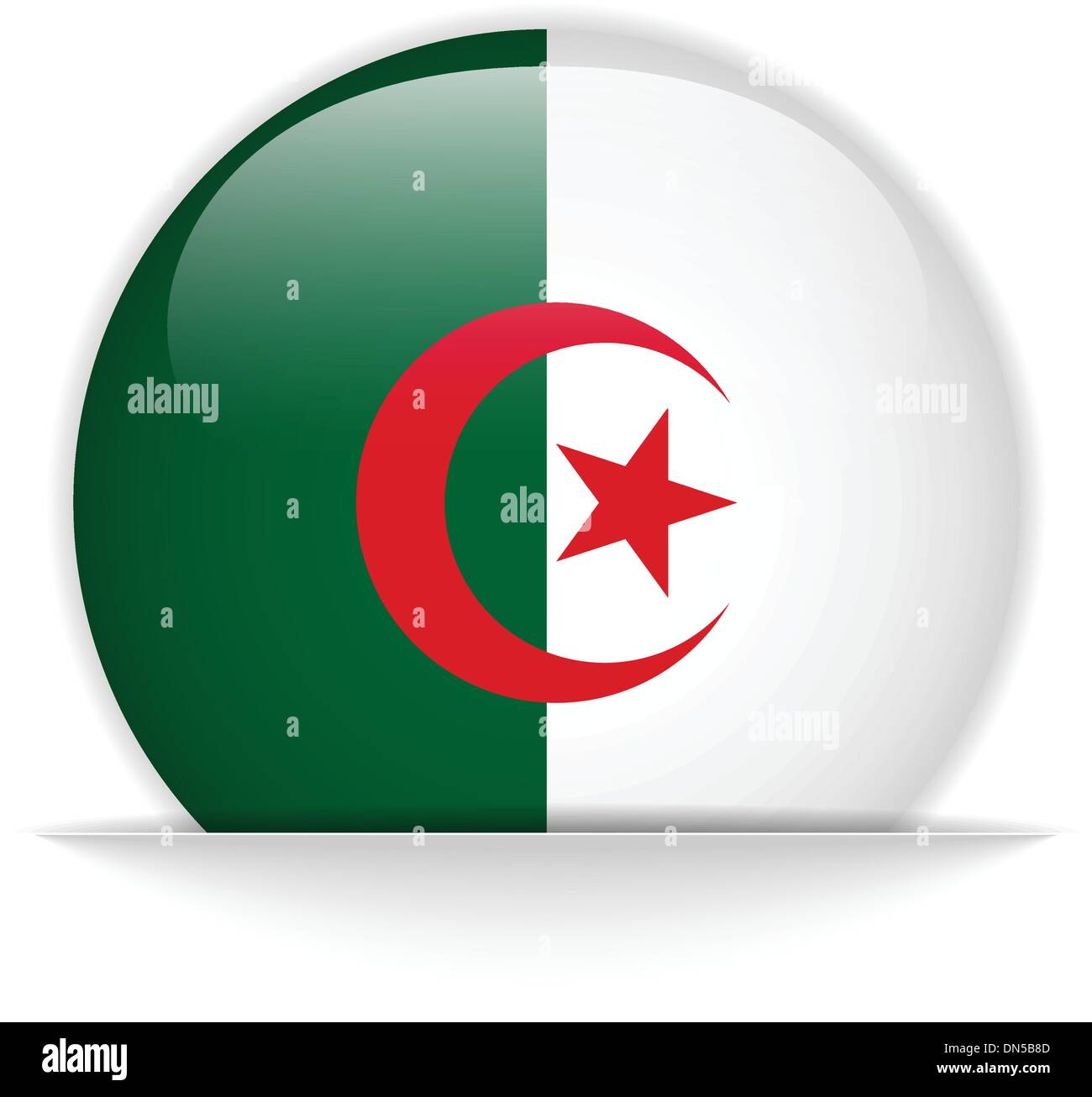 Algeria bandiera pulsante lucida Illustrazione Vettoriale