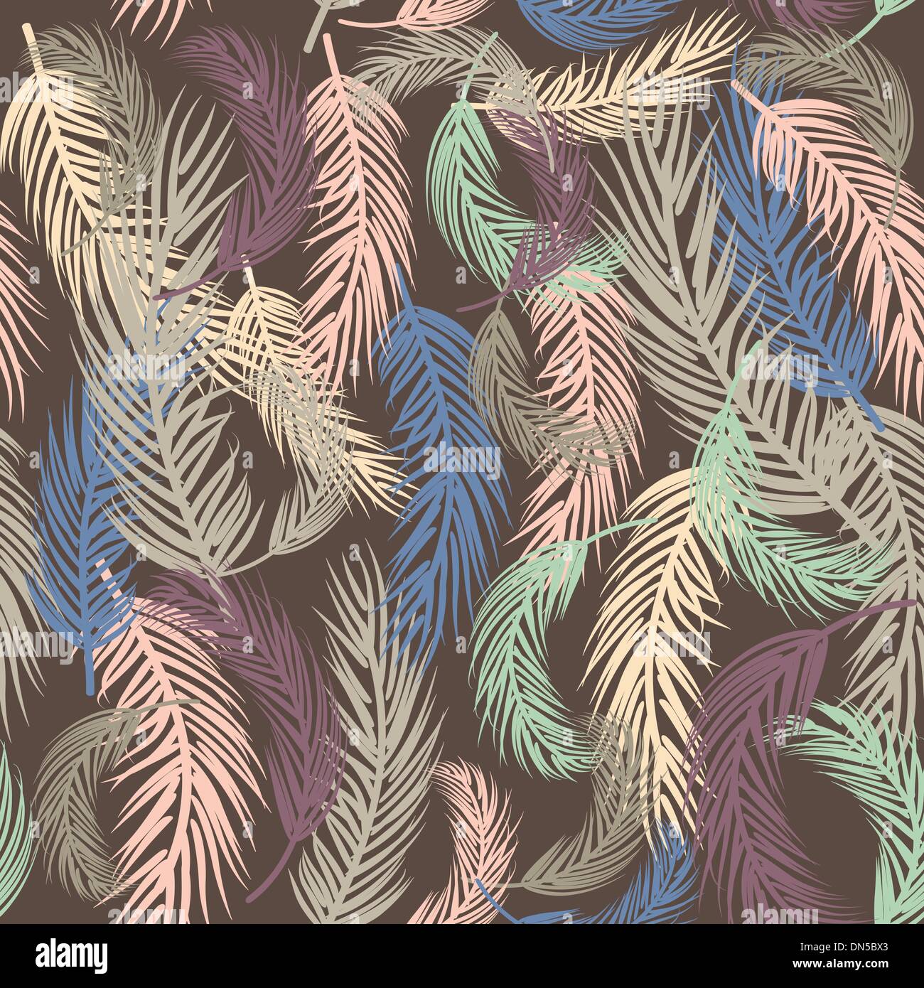 Seamless sfondo con foglie di palmo Illustrazione Vettoriale