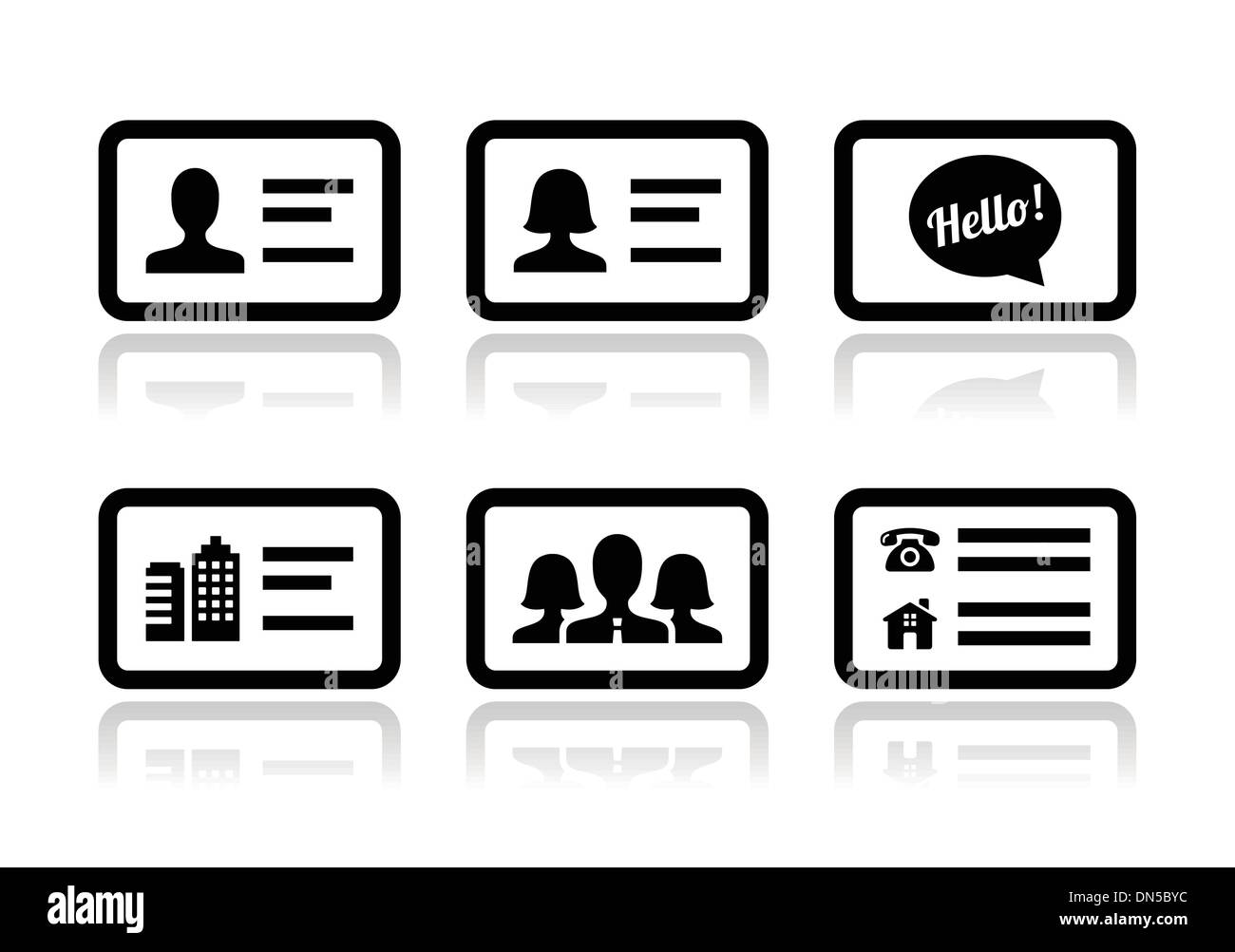 Business card vettore set di icone Illustrazione Vettoriale