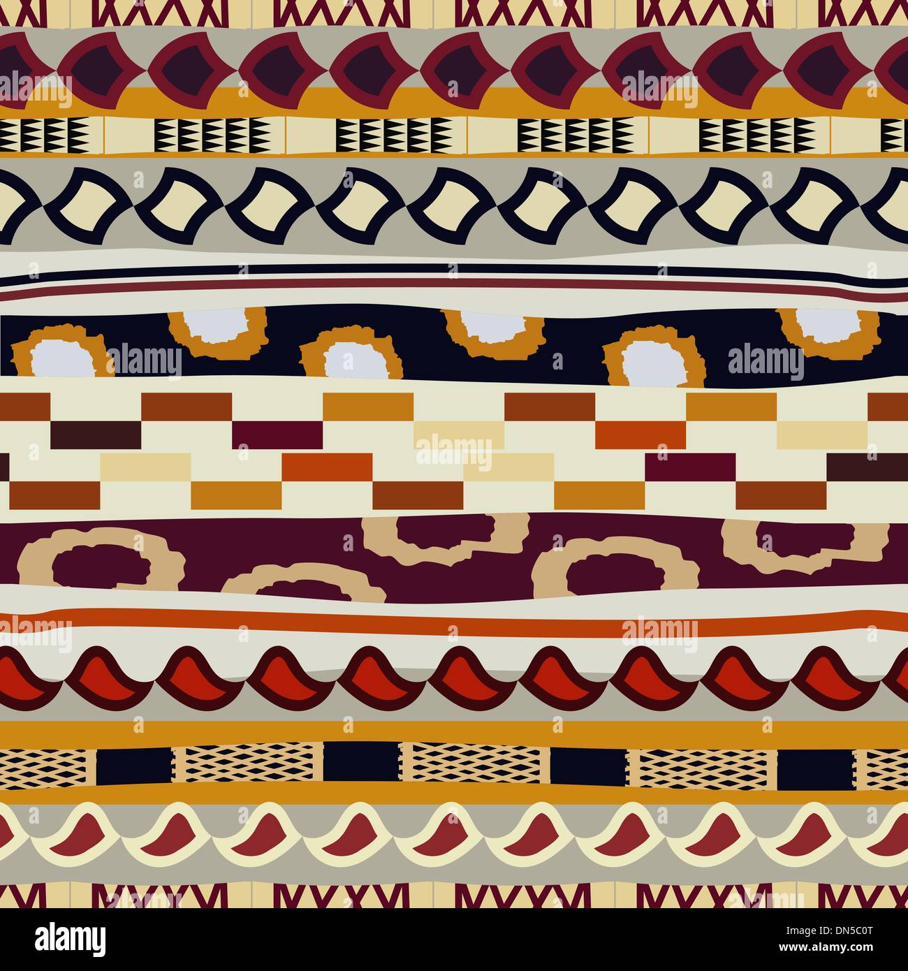 Modello senza cuciture con motivi etnici. Tribal style Illustrazione Vettoriale