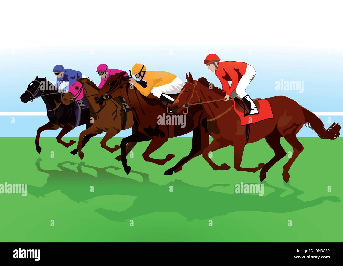 cavalli da corsa Illustrazione Vettoriale