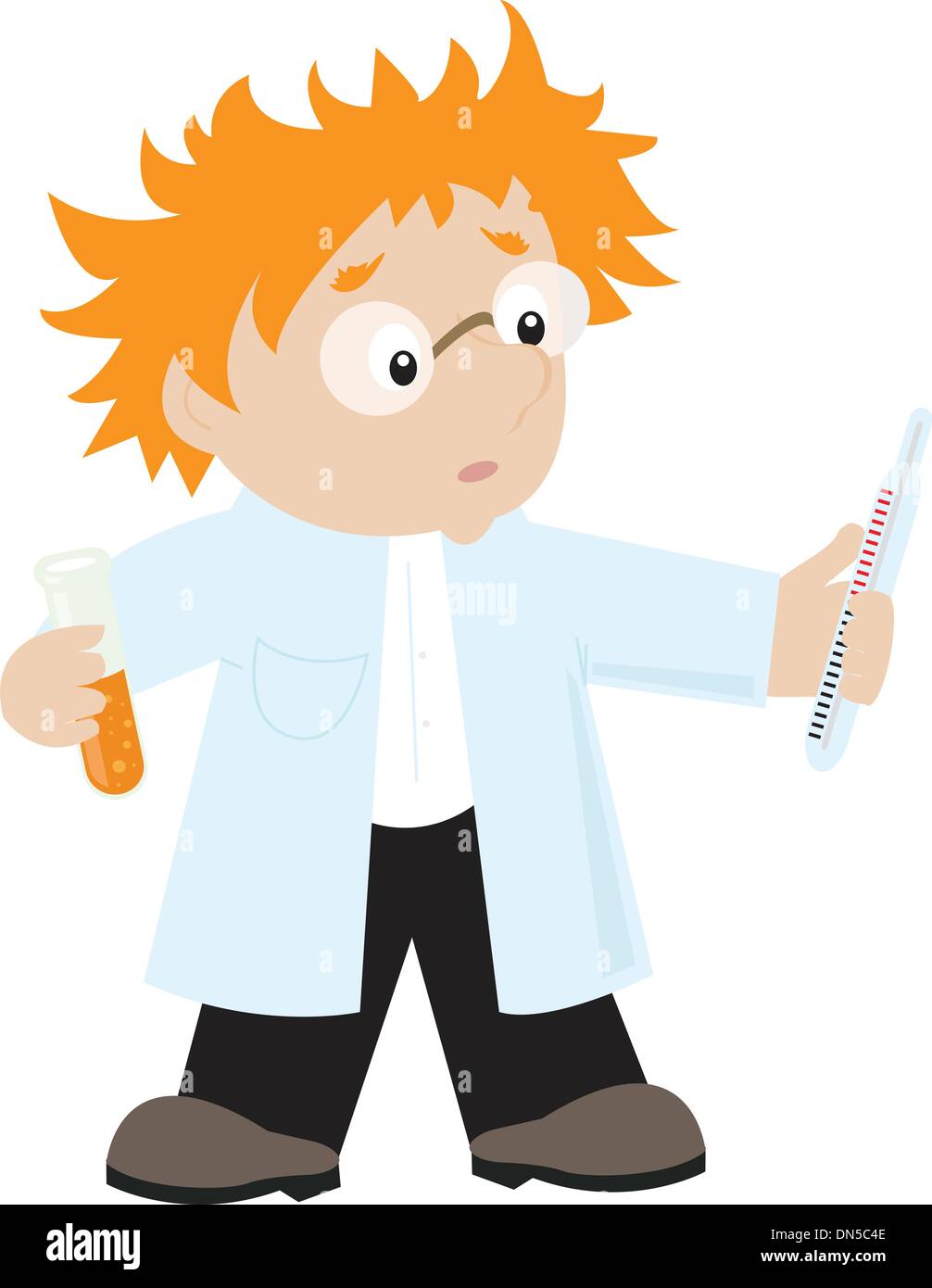 Funny cartoon scienziato Illustrazione Vettoriale