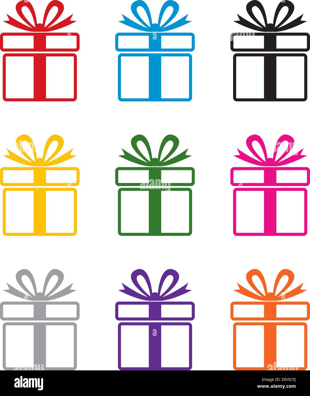 Vector colorata confezione regalo simboli Illustrazione Vettoriale