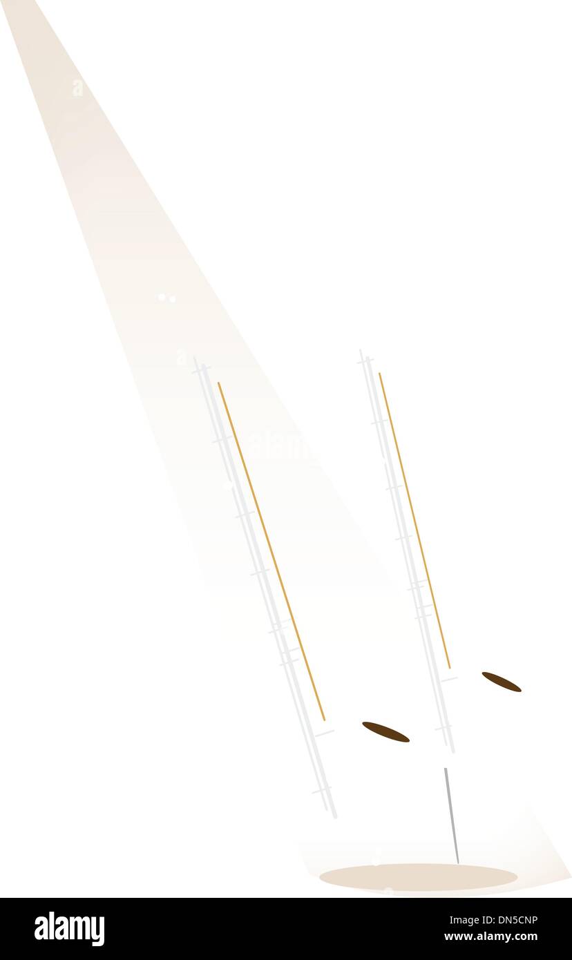 Un Musical clarinetto basso sulla fase marrone sfondo Illustrazione Vettoriale