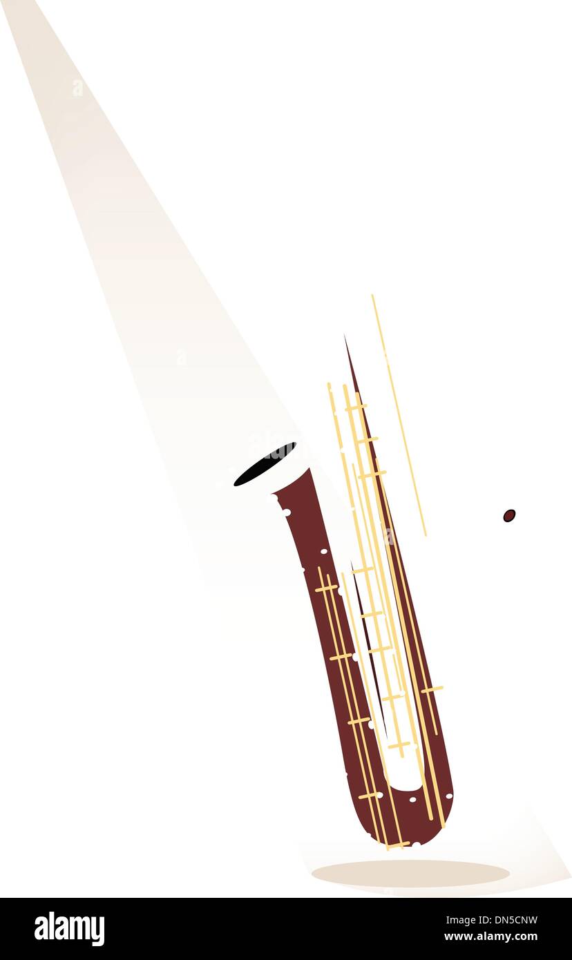 Un Musical Bass sassofono sul palco marrone sfondo Illustrazione Vettoriale