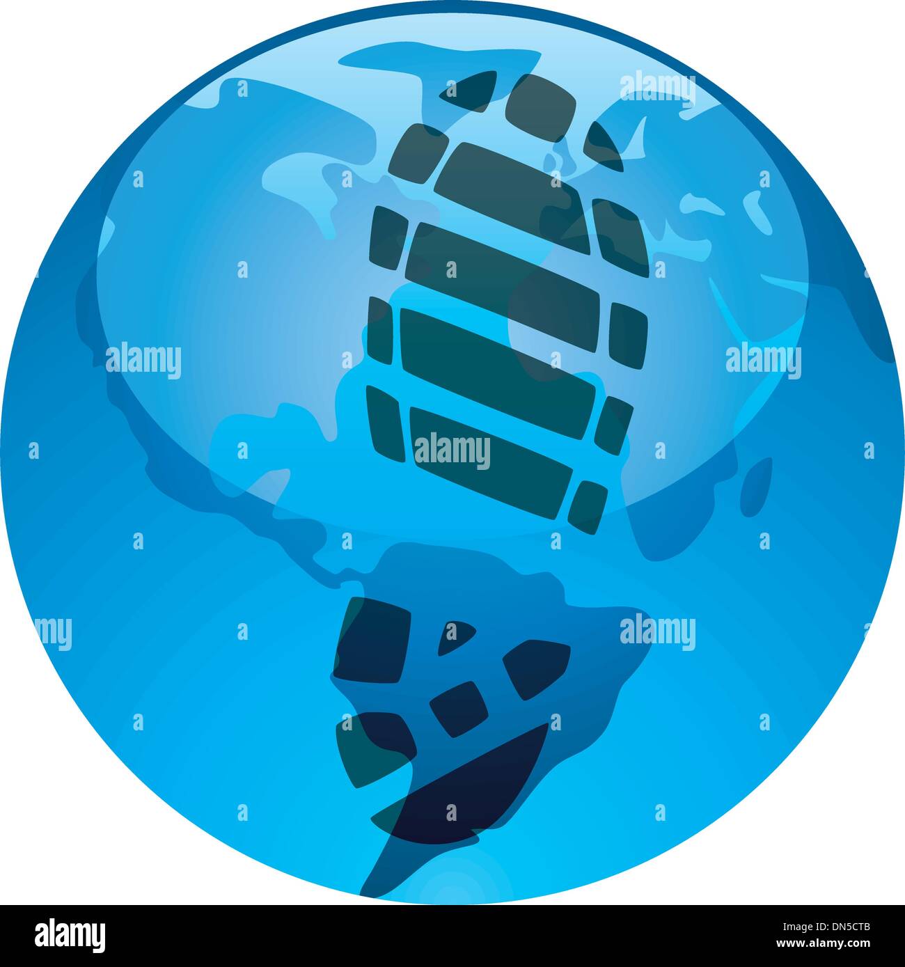 Vettore footprint globale sulla terra ecologia Illustrazione Vettoriale