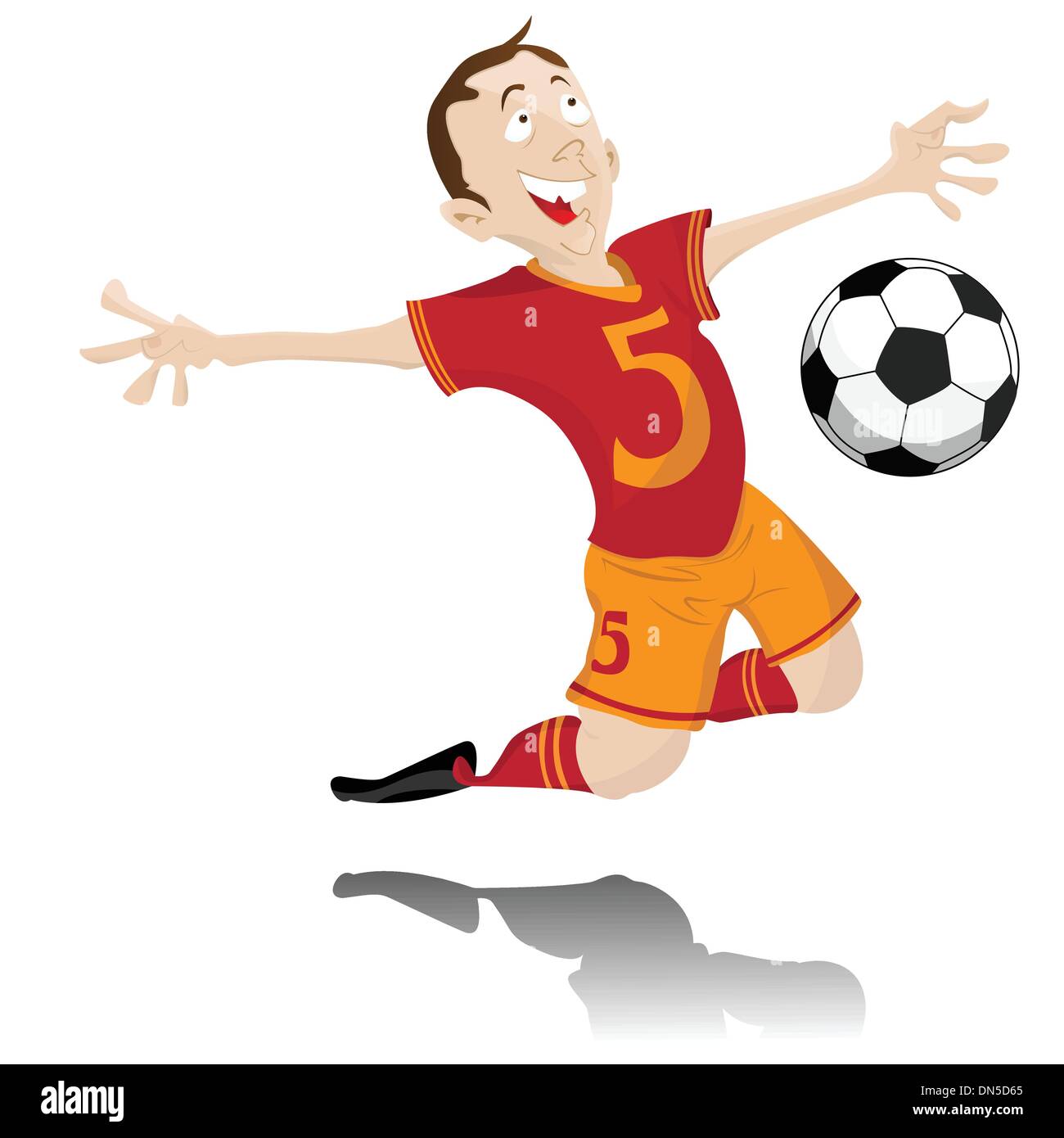 Giocatore di calcio celebrando obiettivo. Illustrazione Vettoriale