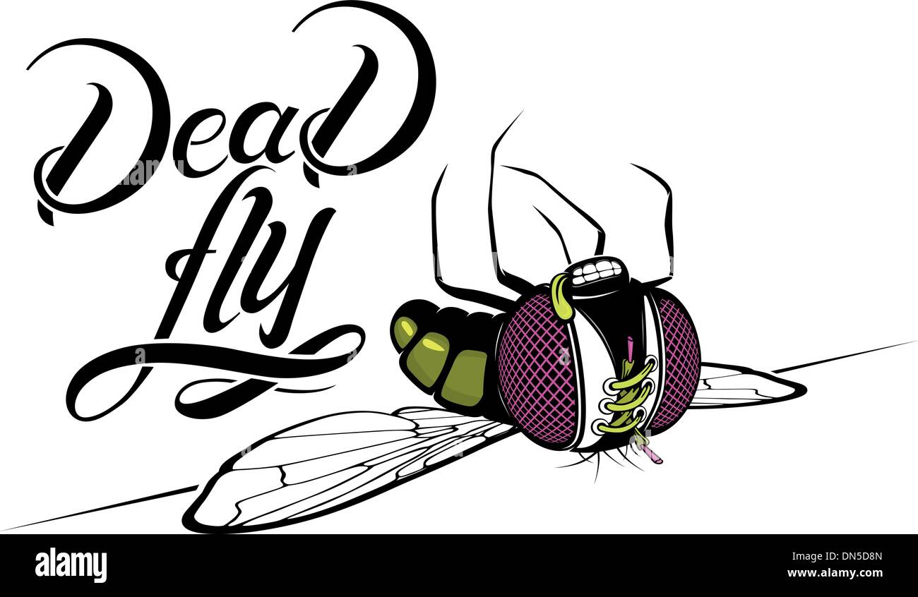 Funny cartoon mosca morta Illustrazione Vettoriale