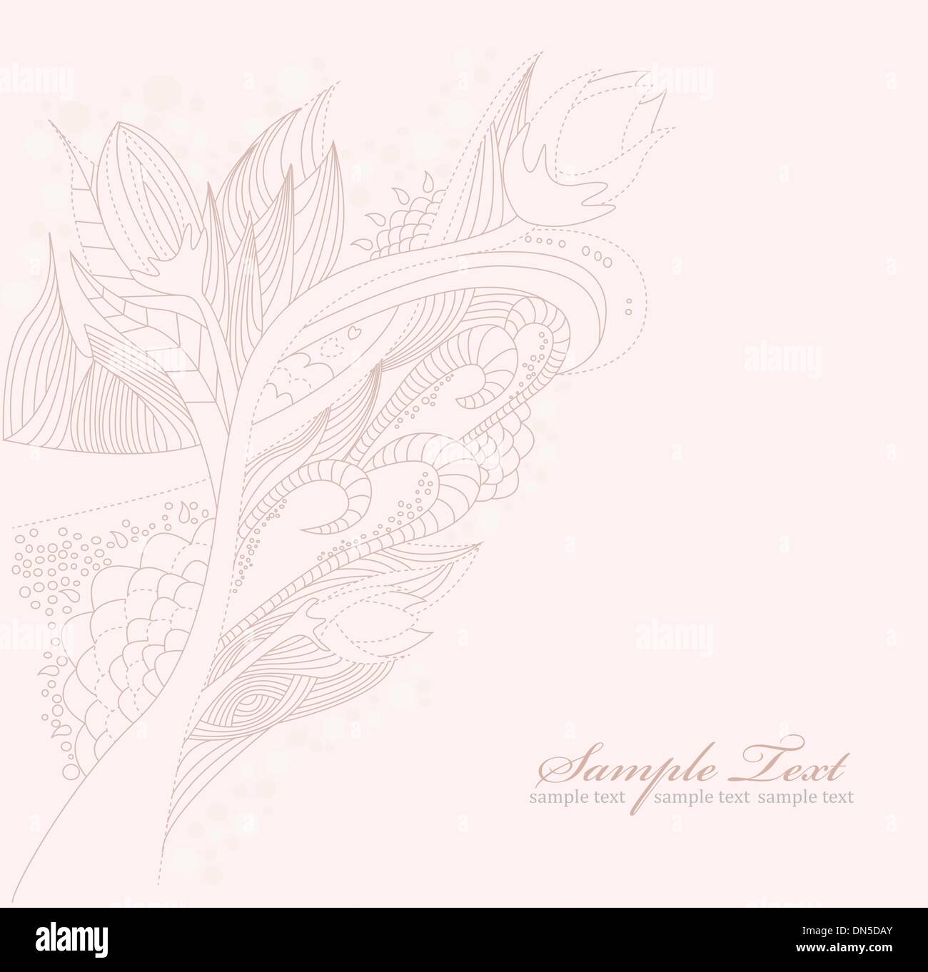 Floral background doodle Illustrazione Vettoriale