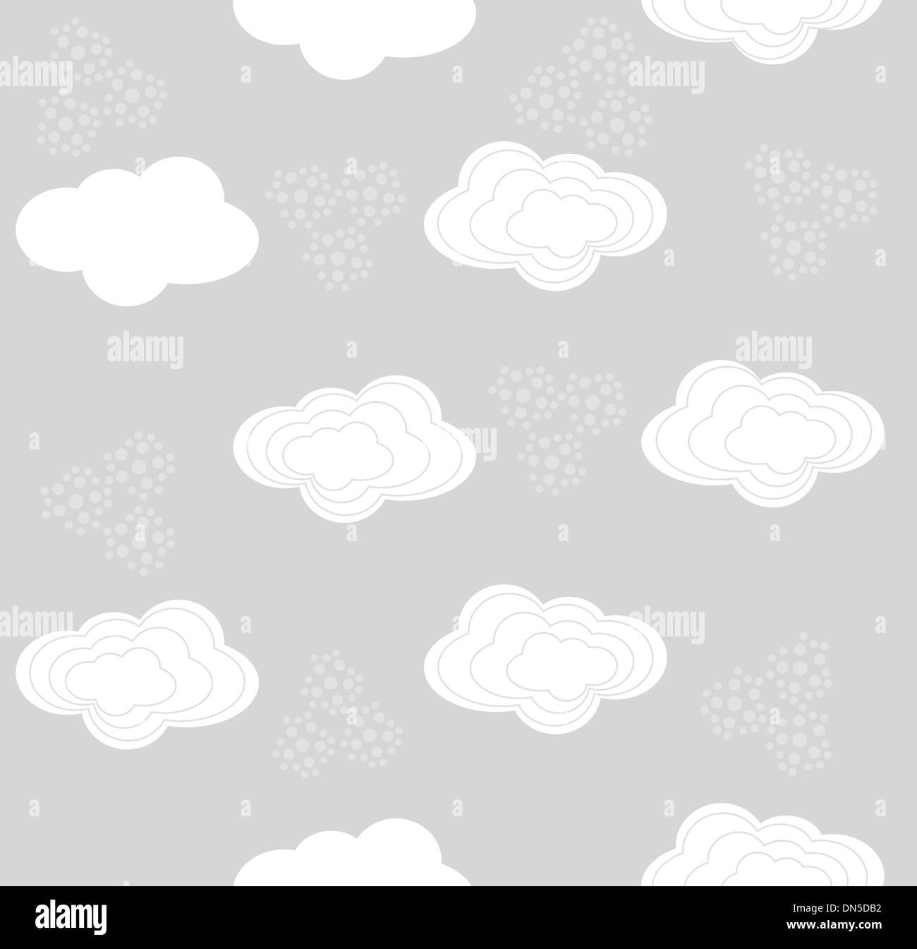 Carino seamless swallow e modello di cloud computing Illustrazione Vettoriale