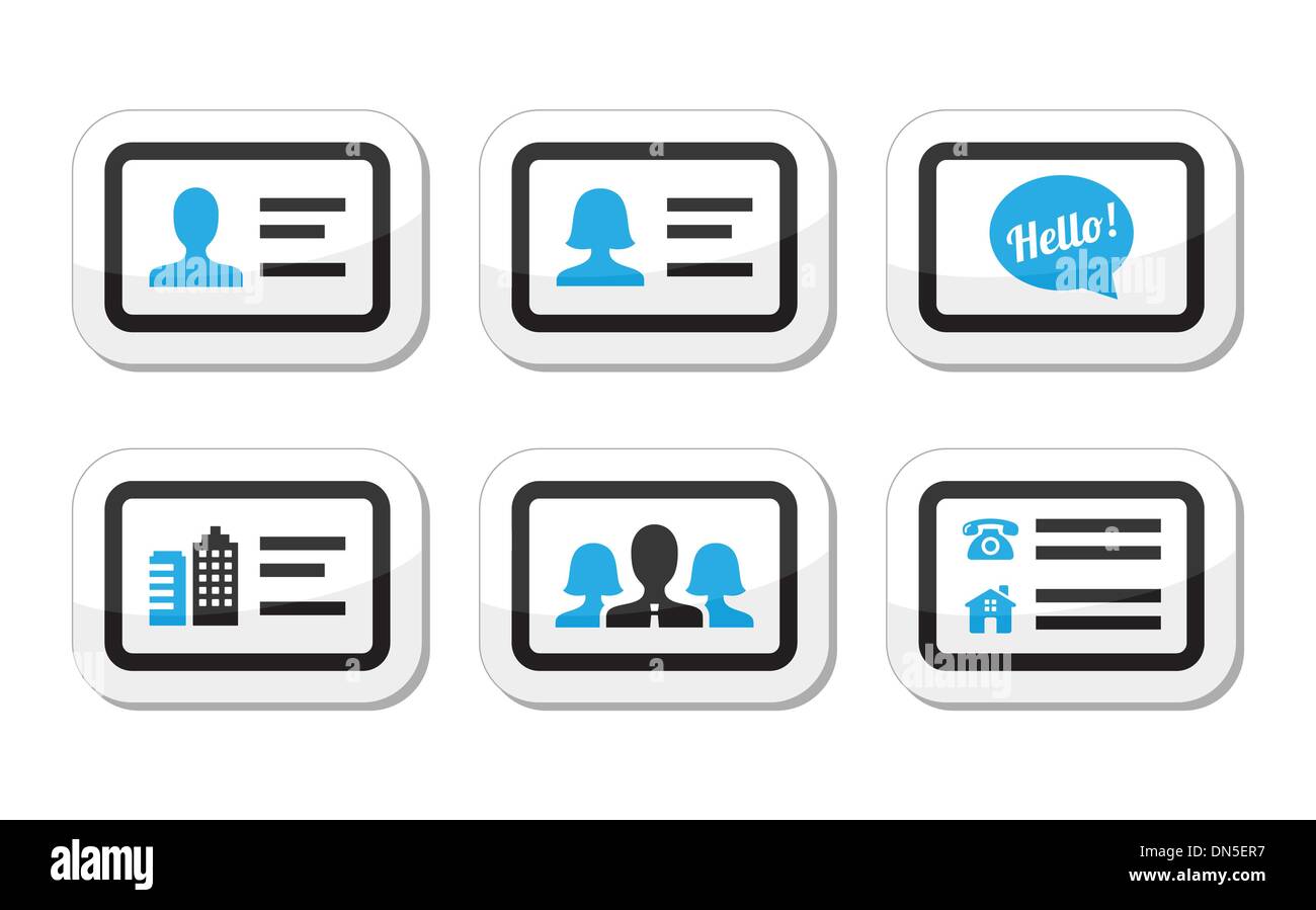 Business card vettore set di icone Illustrazione Vettoriale