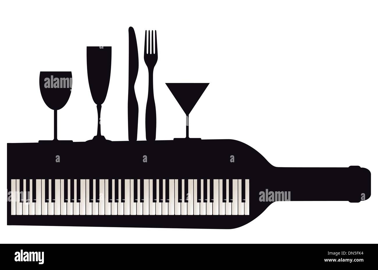 Il partito con il pianoforte Illustrazione Vettoriale