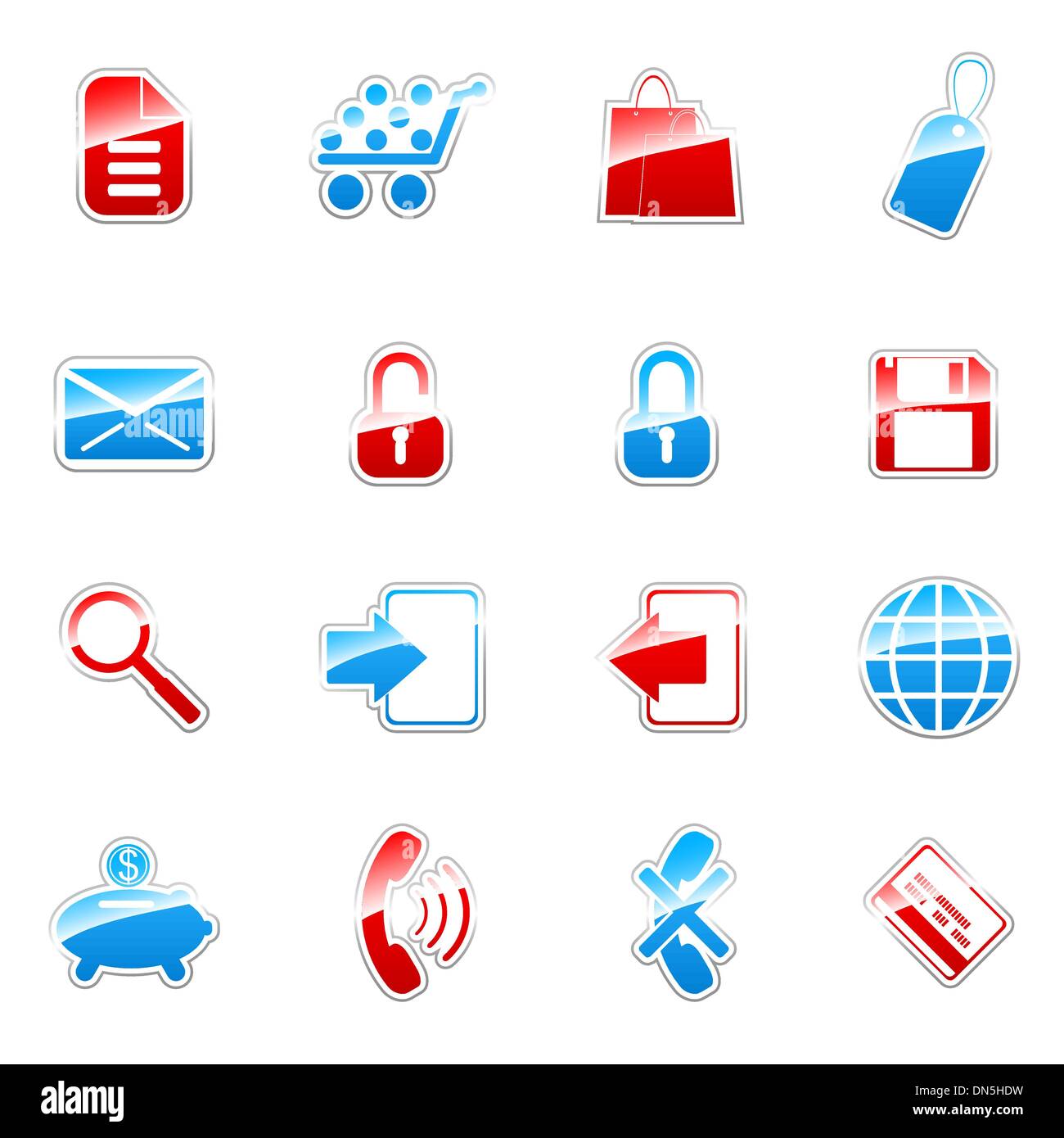 Etichetta icone Illustrazione Vettoriale