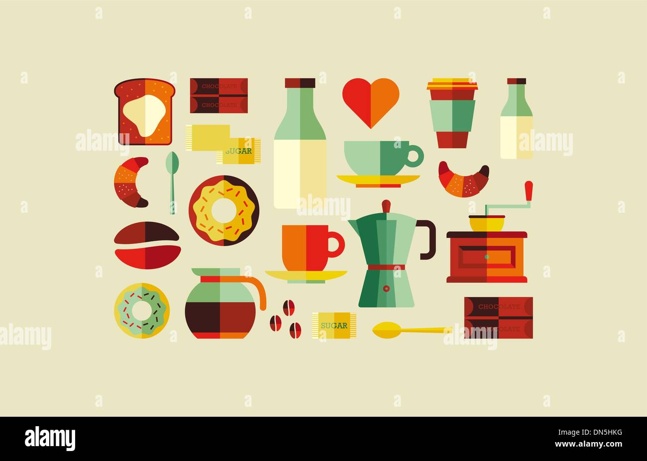 Coffee Shop icone Illustrazione Vettoriale