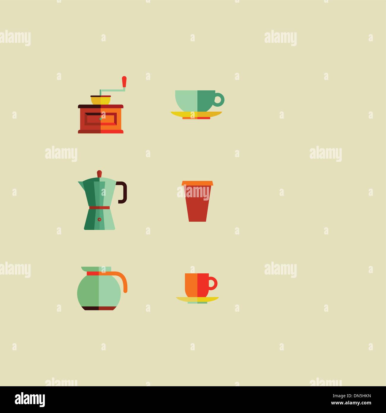 Coffee Shop icone Illustrazione Vettoriale