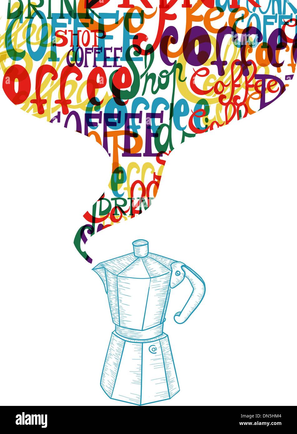 Vintage icona caffè concetto sociale Illustrazione Vettoriale