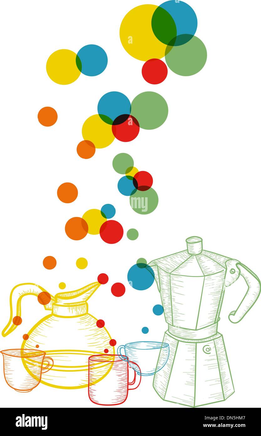 Set caffè concetto astratto Illustrazione Vettoriale