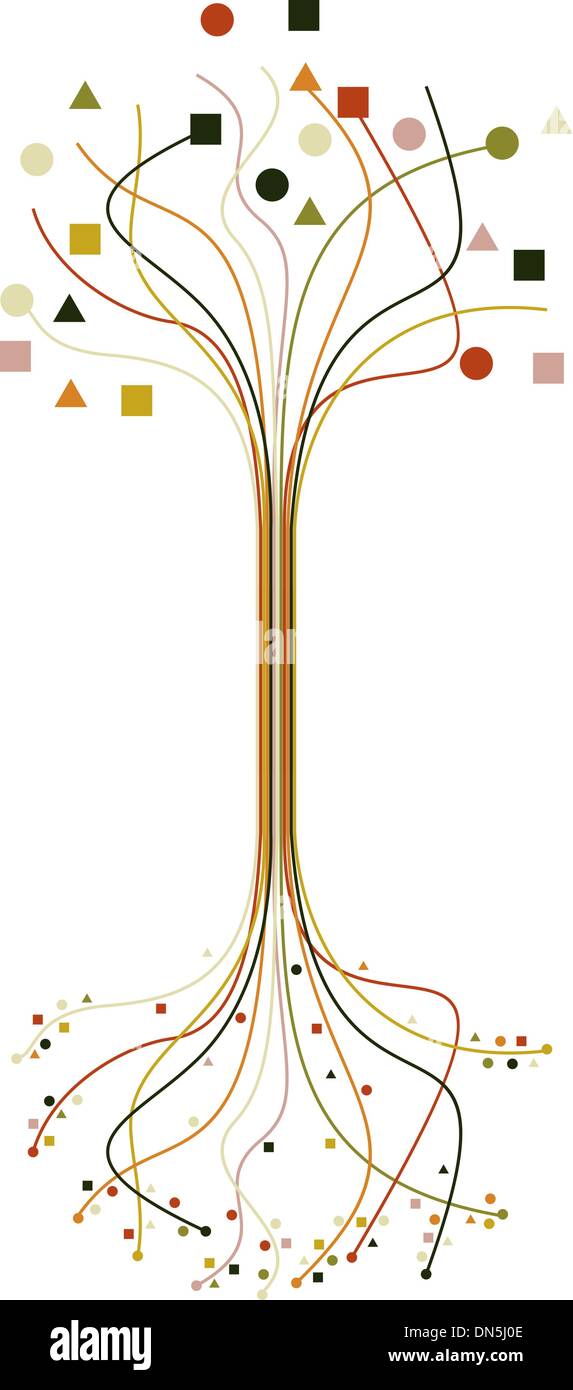 Abstract radici e rami set struttura Illustrazione Vettoriale