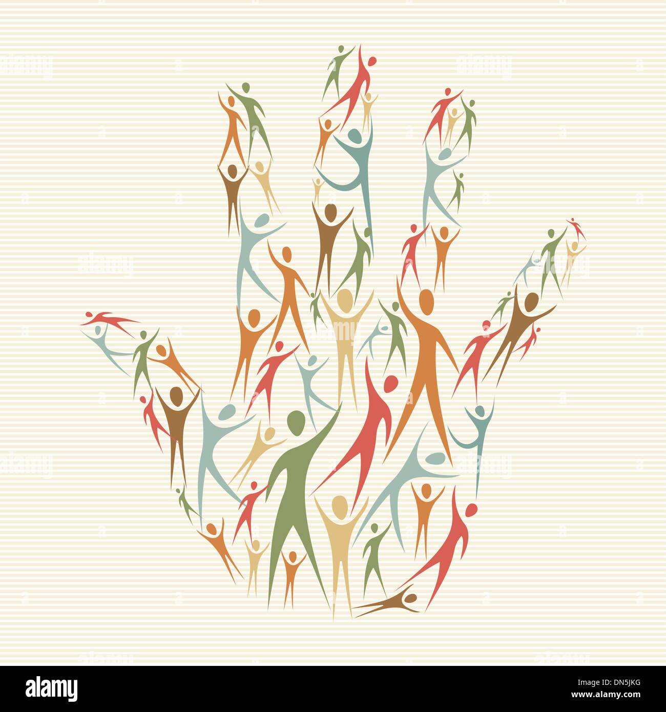 Abbracciare il concetto di diversità mano Illustrazione Vettoriale
