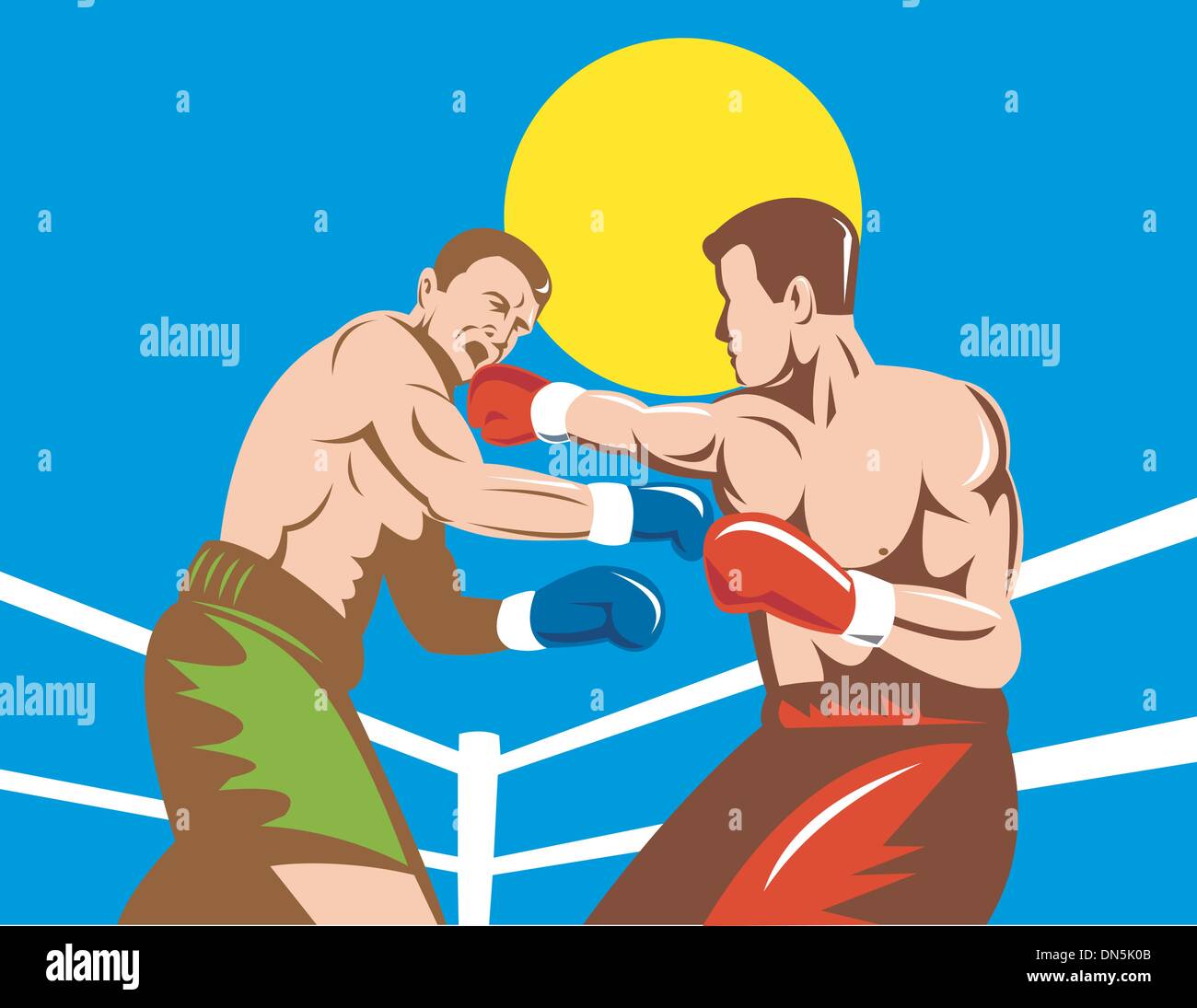 Collegamento boxer knockout punch Illustrazione Vettoriale