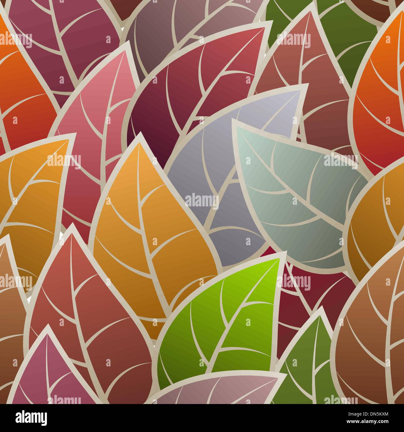 Seamless con abstract leafs Illustrazione Vettoriale