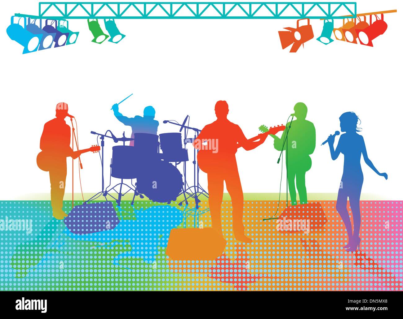 Band sul palco Illustrazione Vettoriale