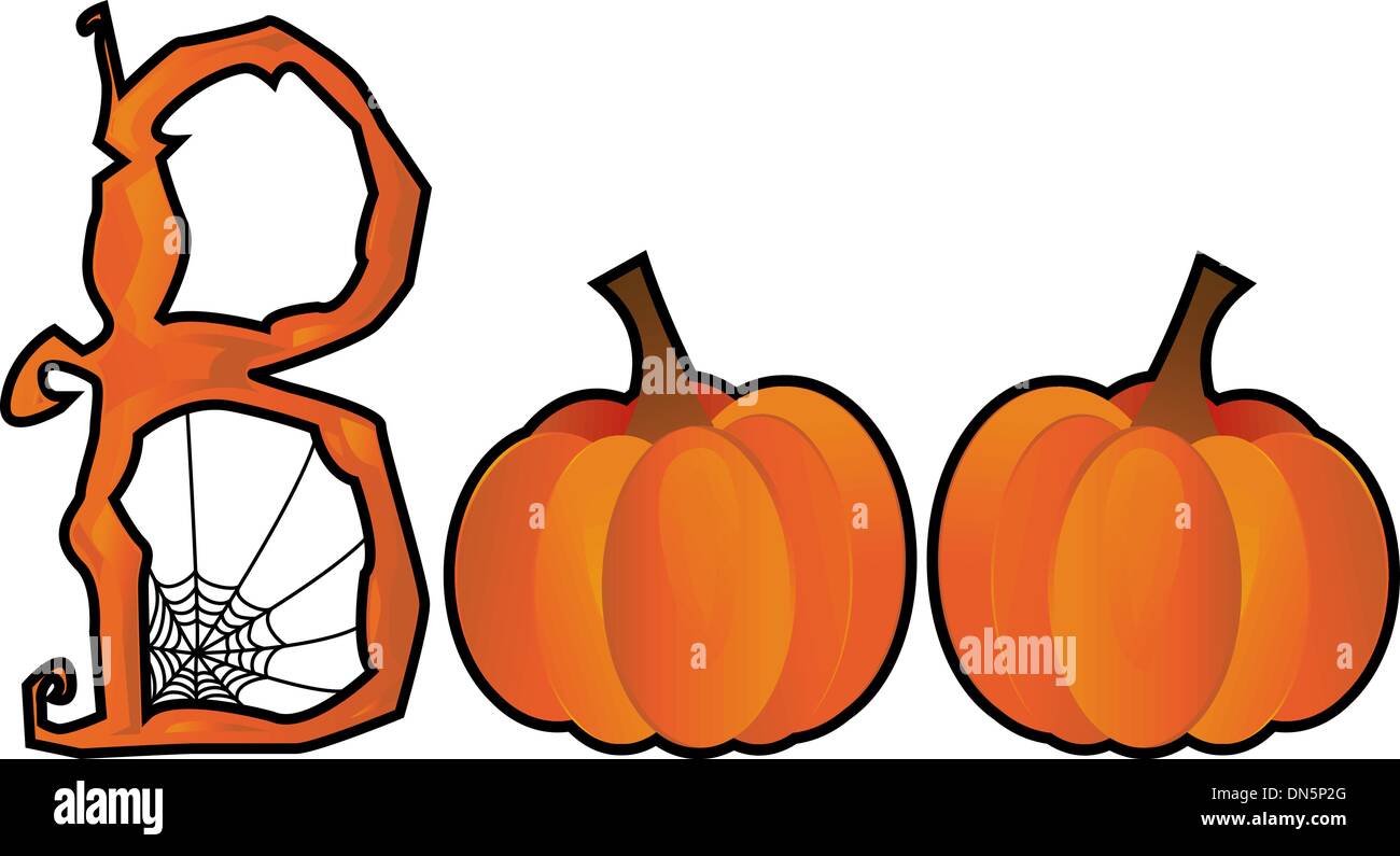 Halloween Boo testo Illustrazione Vettoriale