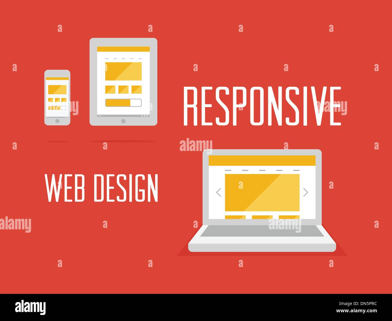 Sensibile web design concept Illustrazione Vettoriale