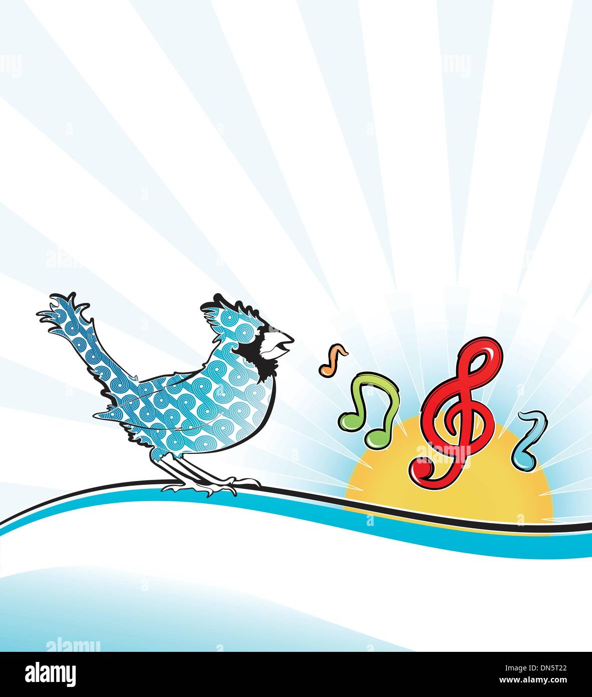 Uccello di canto Illustrazione Vettoriale