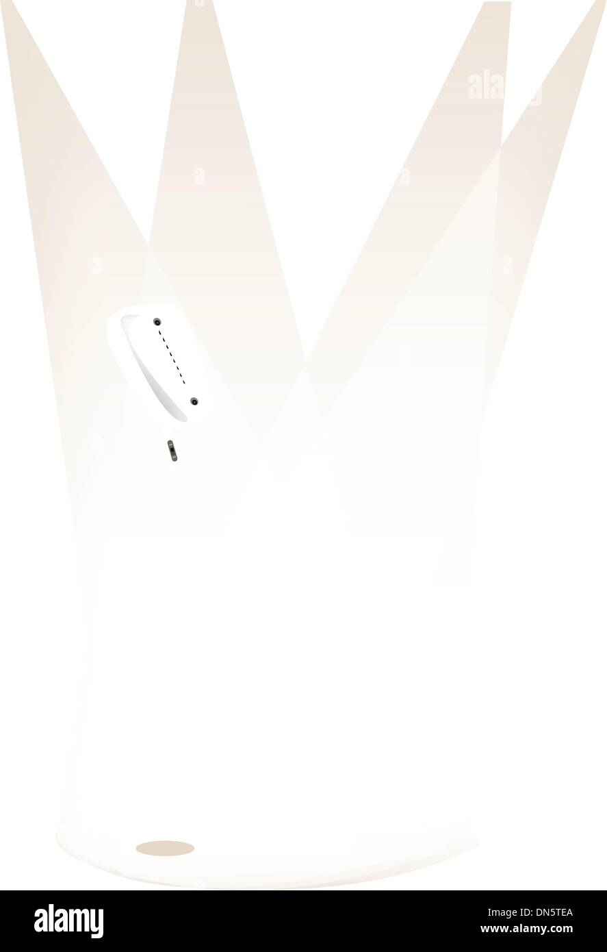 Un microfono retrò marrone su sfondo dello stadio Illustrazione Vettoriale