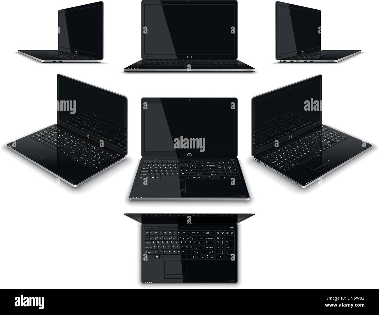 Laptop Viste multiple - Alta precisione dei dettagli Illustrazione Vettoriale