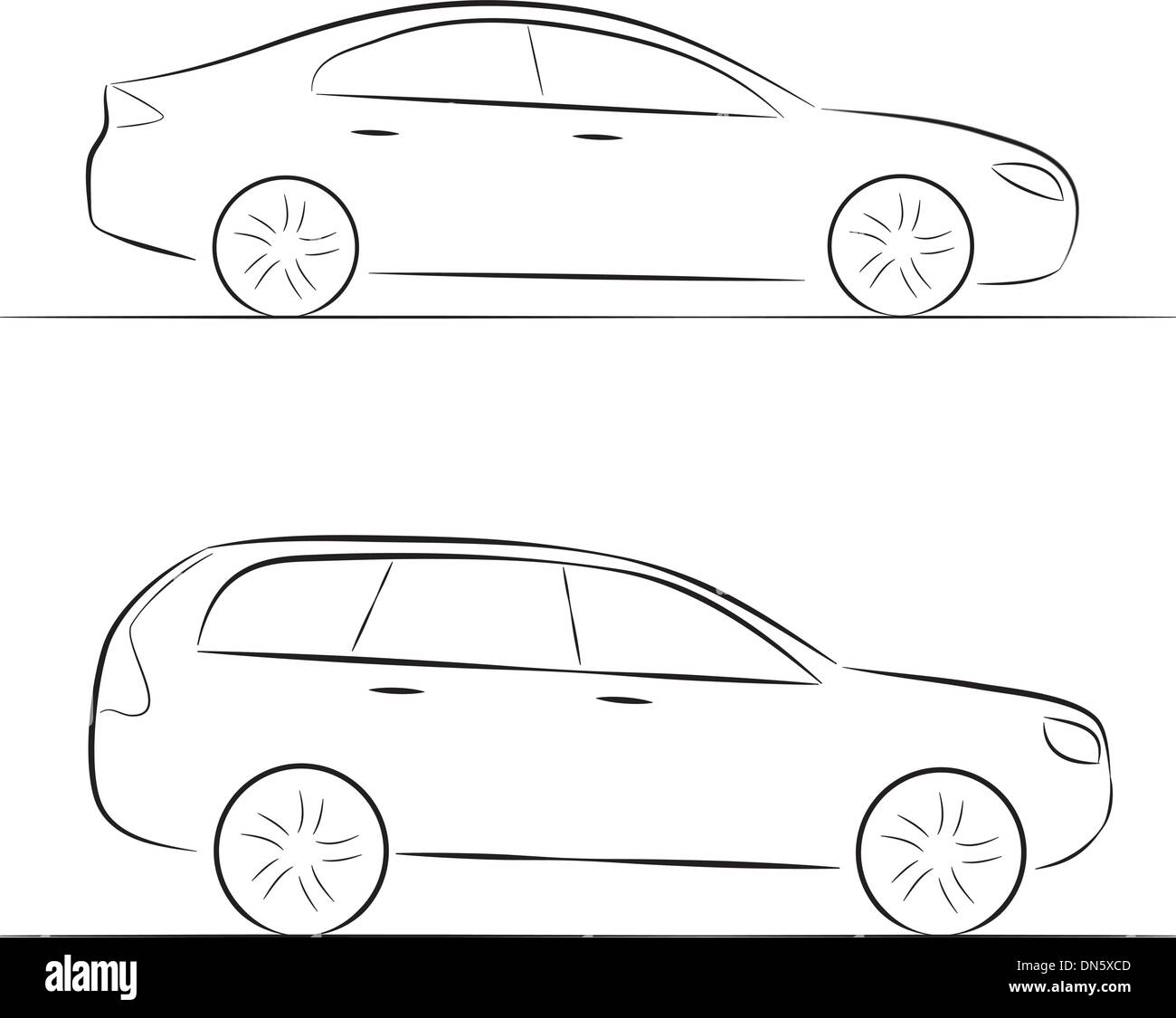 Cartoon Silhouette di un automobile Illustrazione Vettoriale