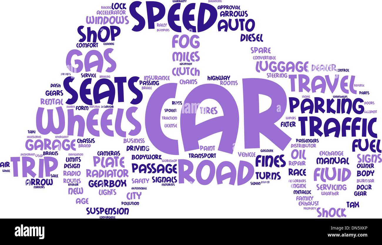 Il simbolo auto vettore tag cloud illustrazione Illustrazione Vettoriale