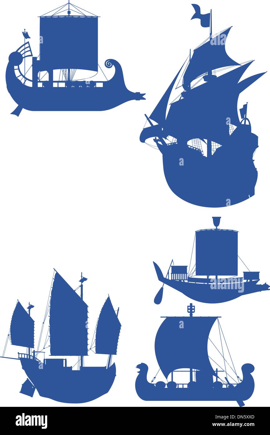 Barche a vela Illustrazione Vettoriale