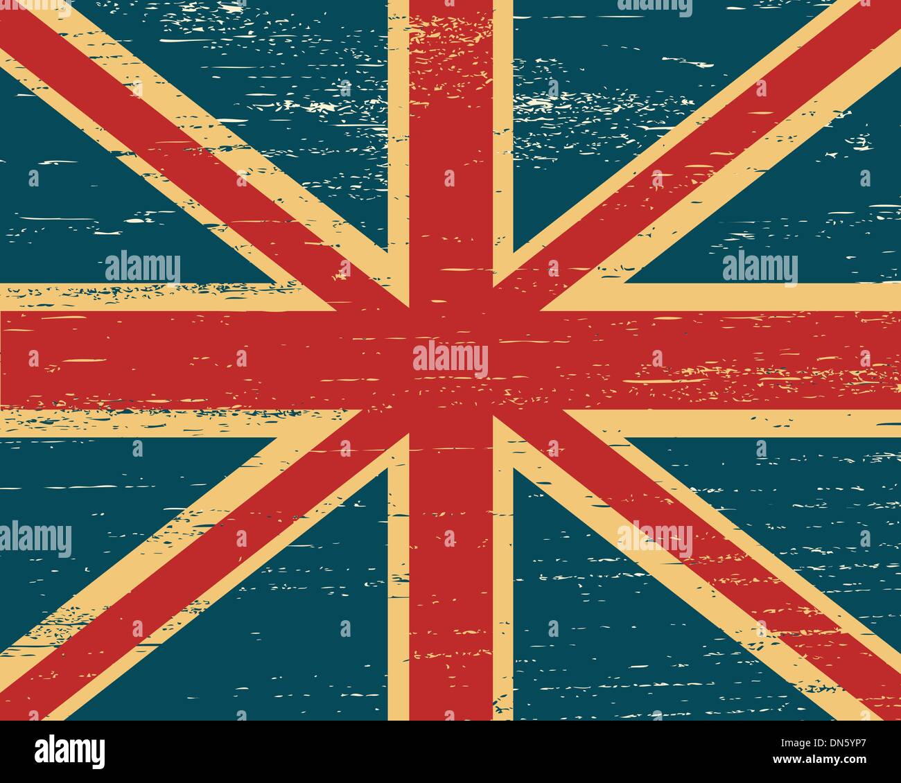 Squallido vettore di bandiera britannica. Illustrazione Vettoriale