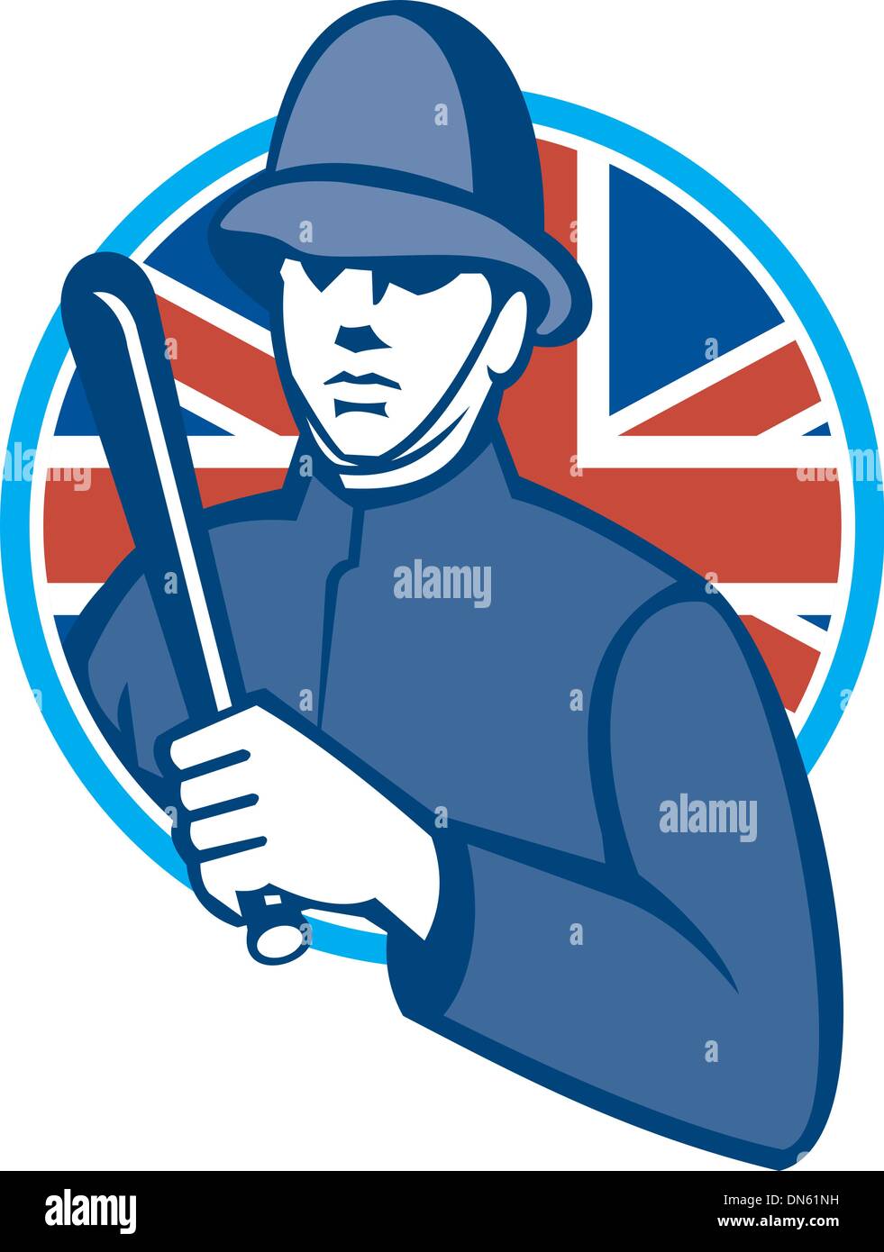 British Bobby poliziotto sfollagente bandiera Illustrazione Vettoriale